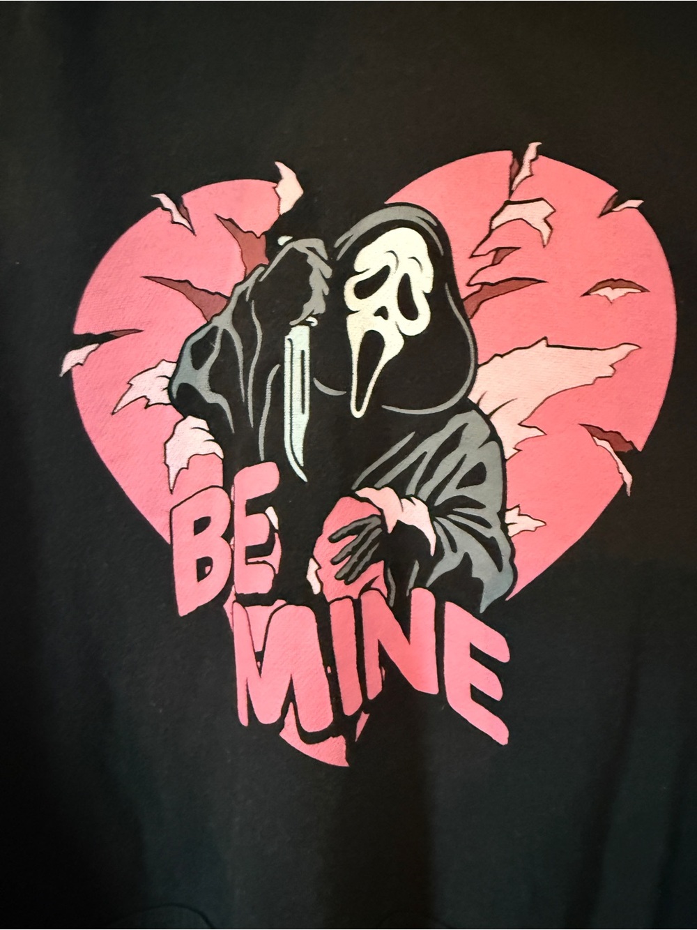 Scream Ghost Face 'Be Mine' Horror Heart Hoodie Unisex Size Med/Large